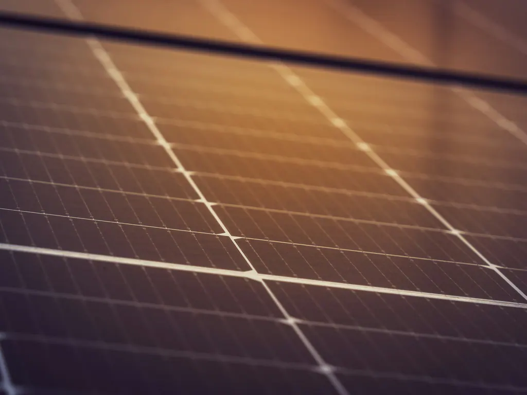 Solar cells catching warm low sun