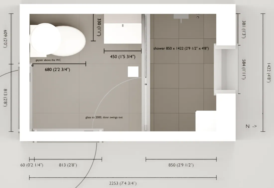Bathroom plan, version 1 of 13.