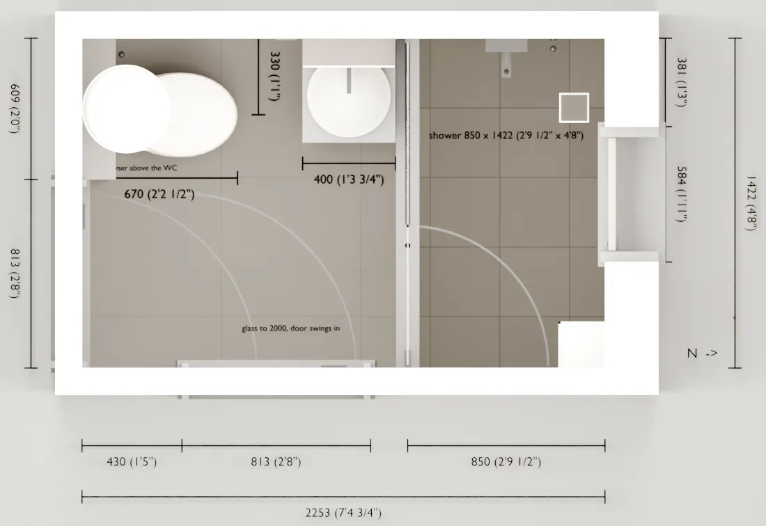 Bathroom plan, version 7 of 13.